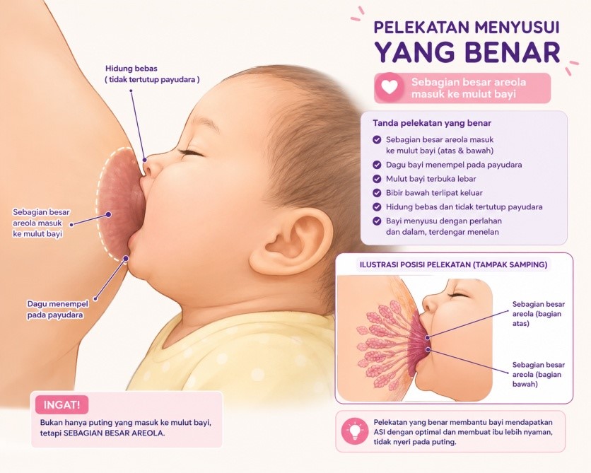 Pelekatan menyusui yang tepat 